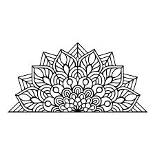 a black and white drawing of a flower with leaves on the petals, in an ornate pattern