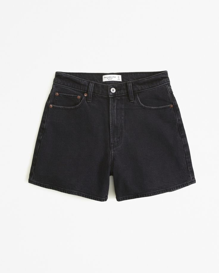 Women's Curve Love High Rise Dad Short | Women's Bottoms | Abercrombie.com Dad Shorts, High Rise Denim Jeans, Abercrombie And Fitch Shorts, Mom Jeans Shorts, Women's Bottoms, Baby Trend, Abercrombie And Fitch Jeans, High Rise Denim Shorts, Jeans For Short Women