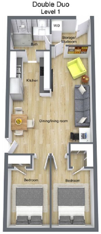 the floor plan for a two bedroom apartment