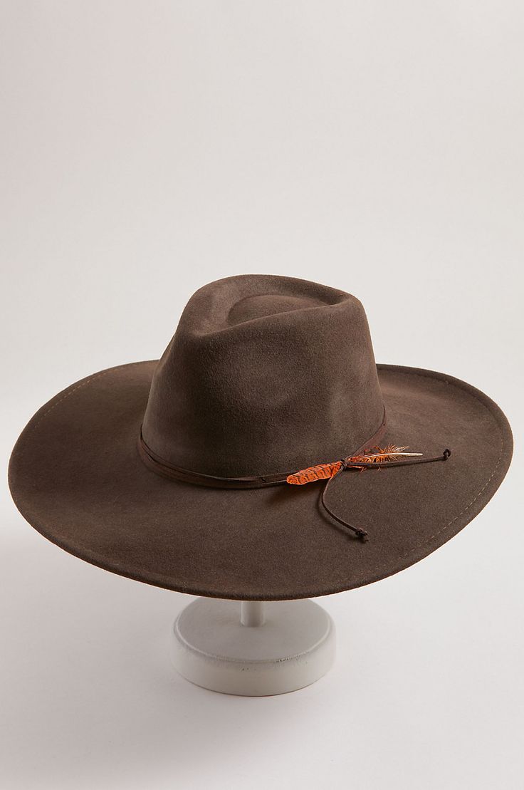 Western Style Brown Felt Hat With High Crown, Brown Curved Brim Hat Bands For Kentucky Derby, Brown High Crown Country Hat, High Crown Brown Country Hat, Adjustable High Crown Felt Hat In Country Style, Brown High Crown Fedora For Country Events, Adjustable High Crown Felt Hat For Fall, Brown High Crown Fedora For Kentucky Derby, Brown High Crown Hat For Kentucky Derby