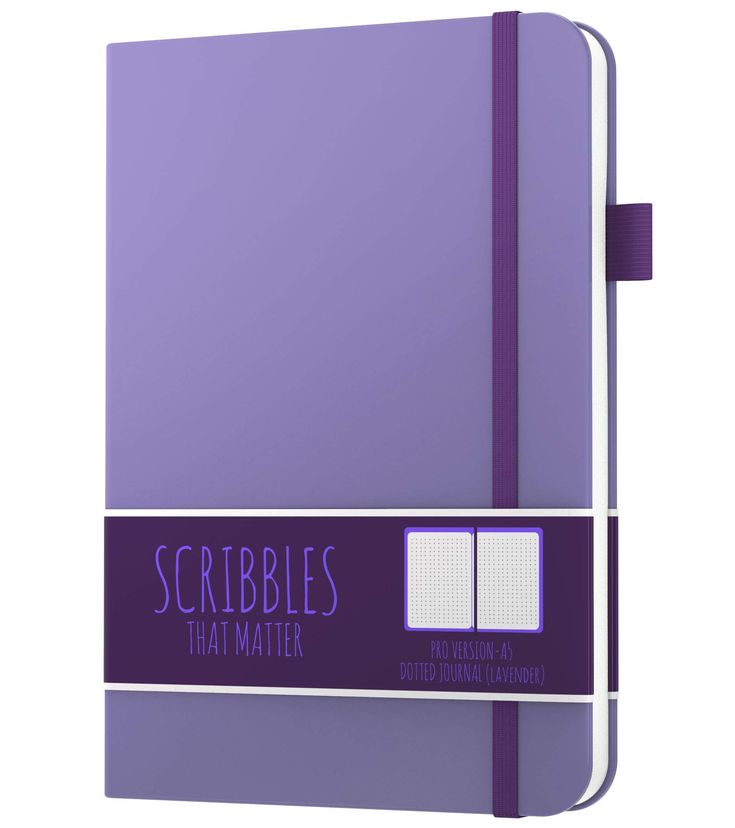 a purple notebook with the words scribbles that matter