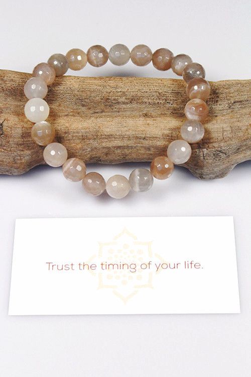 New Beginnings Bracelet - Moonstone Healing Moonstone Bracelet With Natural Stones, Spiritual Moonstone Beaded Bracelets With Natural Stones, Moonstone Bracelets With Natural Stones For Healing, Moonstone Gemstone Beads Bracelets For Meditation, Spiritual Hand-strung Moonstone Bracelets, Adjustable Moonstone Crystal Bracelet For Meditation, Moonstone Beaded Bracelets For Meditation, Hand-strung Moonstone Beaded Bracelets For Meditation, Spiritual Moonstone Gemstone Beaded Bracelets