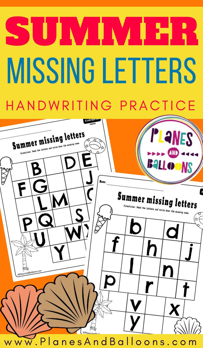 the summer missing letters worksheet is shown with an orange background and yellow border