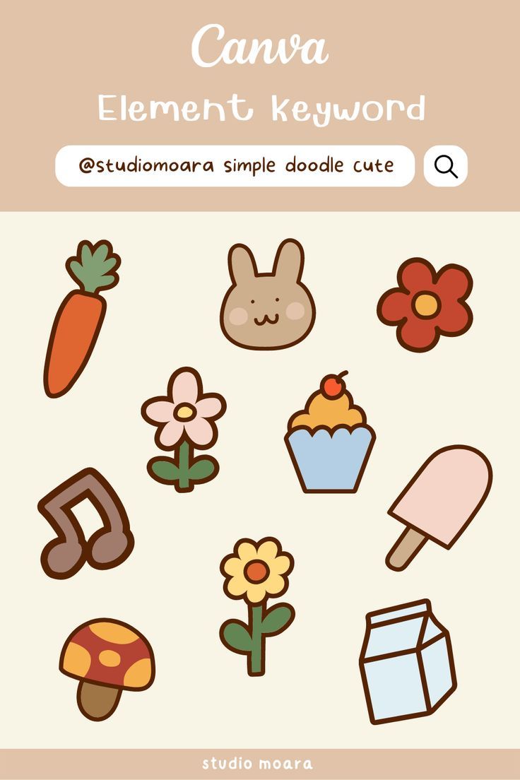 an image of a cartoon character with flowers, carrots and other things on it