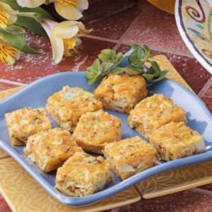 several biscuits on a blue plate with flowers in the background