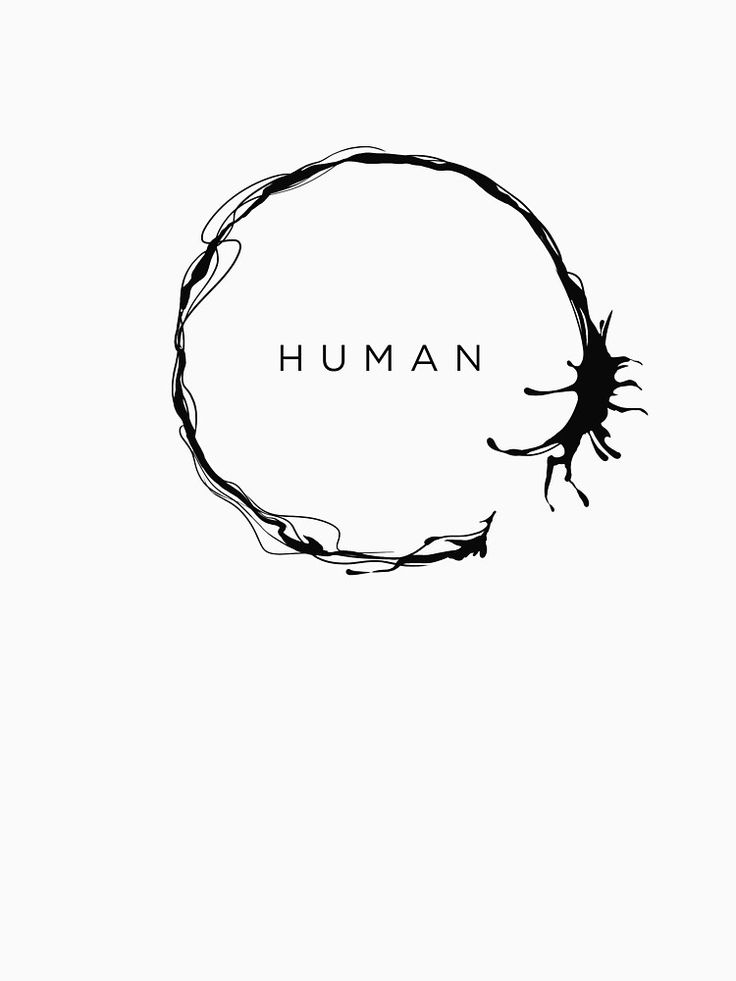 the word human written in black ink on a white background with an insect drawn around it