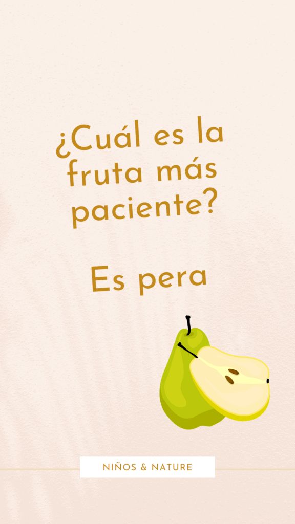 an advertisement for a fruit product with the words, cual es la fruta mas pasiente? e's pera