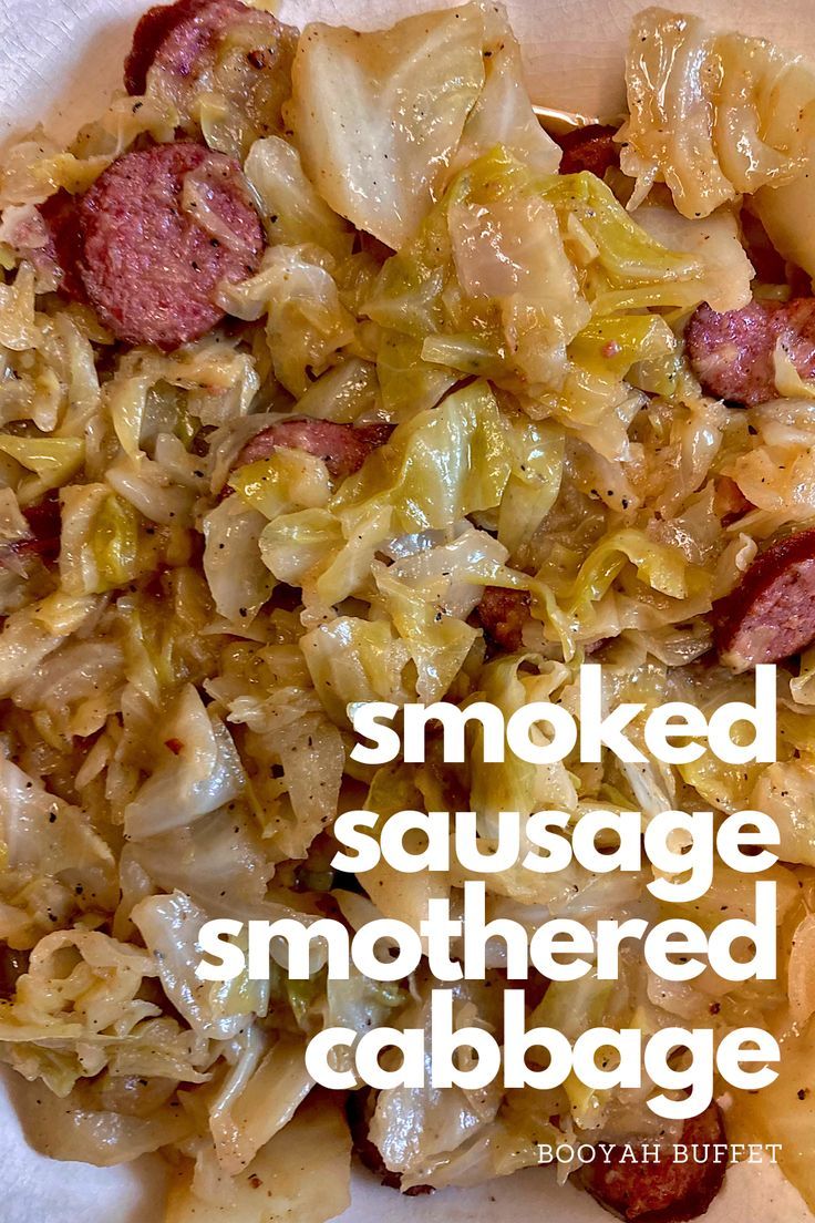 smoked sausage smothered cabbage Smoked Sausage And Cabbage, Cabbage Recipes With Sausage, Smothered Cabbage Recipe, Smoked Sausage Recipe, Smothered Cabbage, Cabbage And Smoked Sausage, Fried Cabbage Recipe, Cabbage Recipes Southern, Sausage And Cabbage