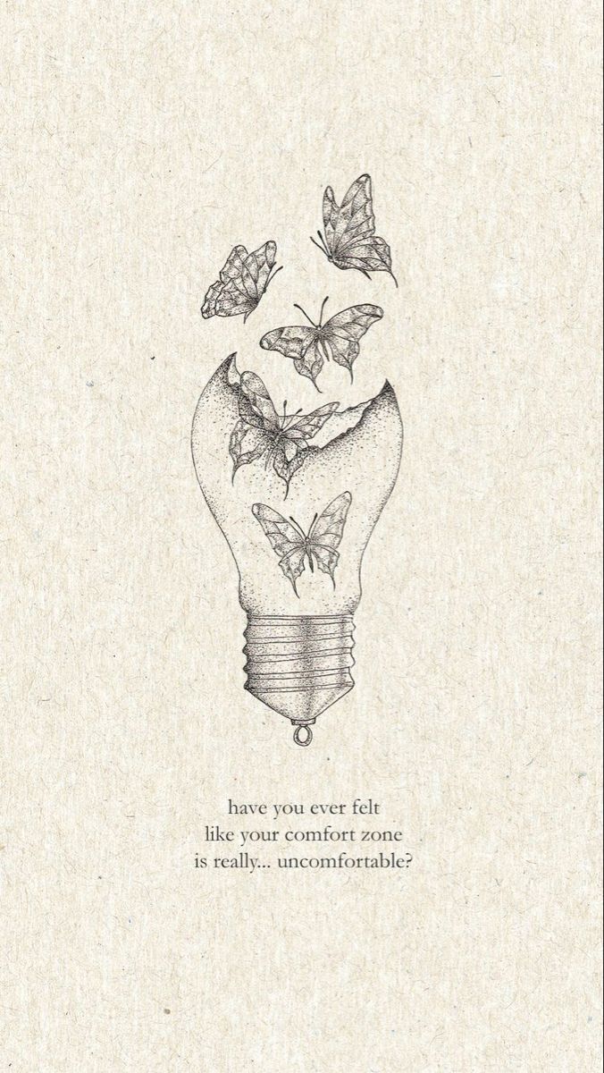 a drawing of a light bulb with butterflies in it