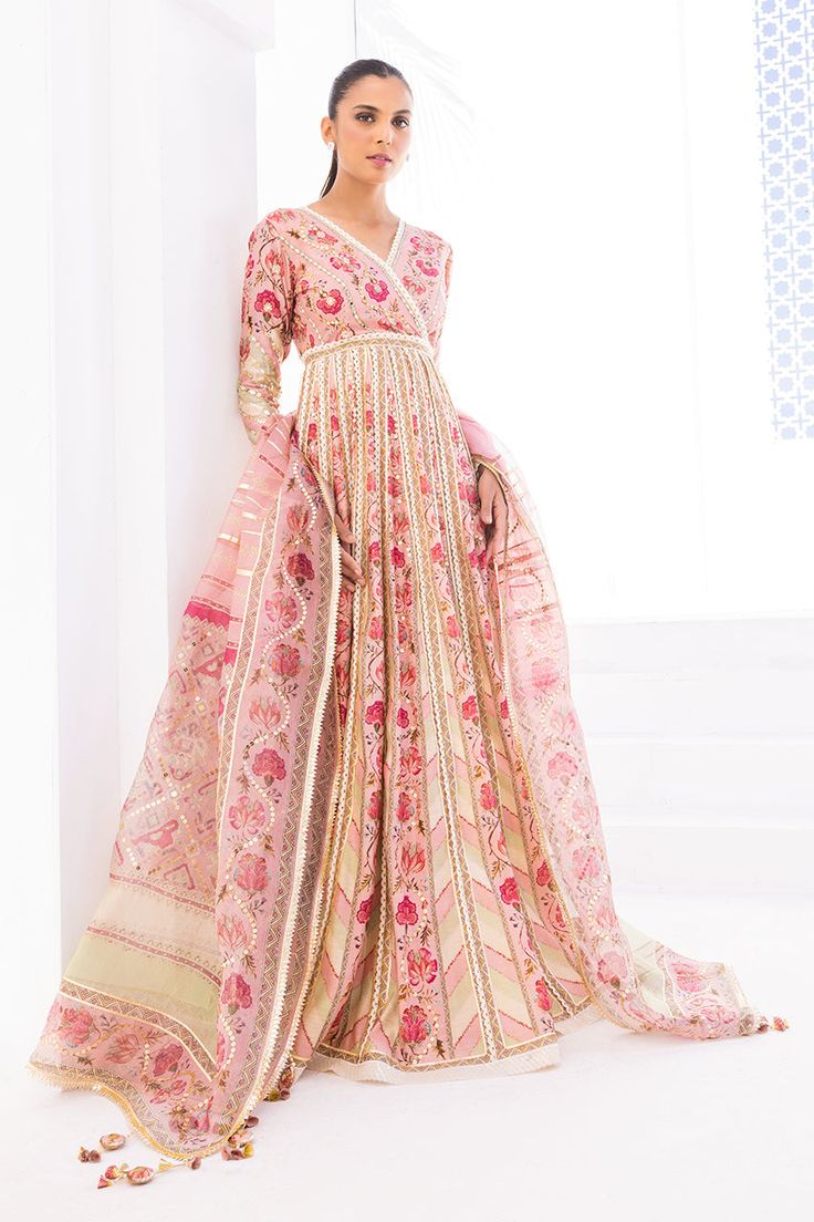 Selva (B) – Sania Maskatiya International White Chanderi Sharara With Printed Motifs, Eid Silk Anarkali Set With Floral Print, Eid Cotton Silk Traditional Wear With Floral Print, Bohemian Anarkali Set With Printed Motifs For Parties, Silk Anarkali Kurta With Floral Print, Bollywood Style Silk Sharara With Floral Print, Pink Anarkali Set With Floral Print And Traditional Drape, Semi-stitched Wedding Anarkali Set With Printed Motifs, Bohemian Floral Anarkali With Traditional Drape