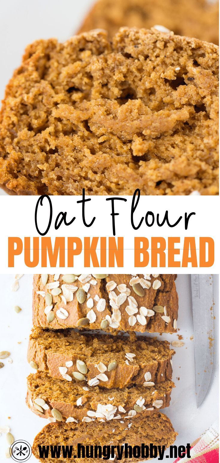 pumpkin bread with oat flour on top and in the middle