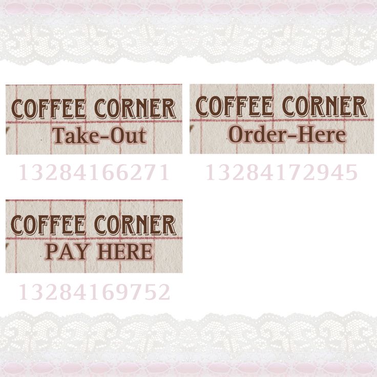 three coffee coupons with the words take out and order here written in red on them