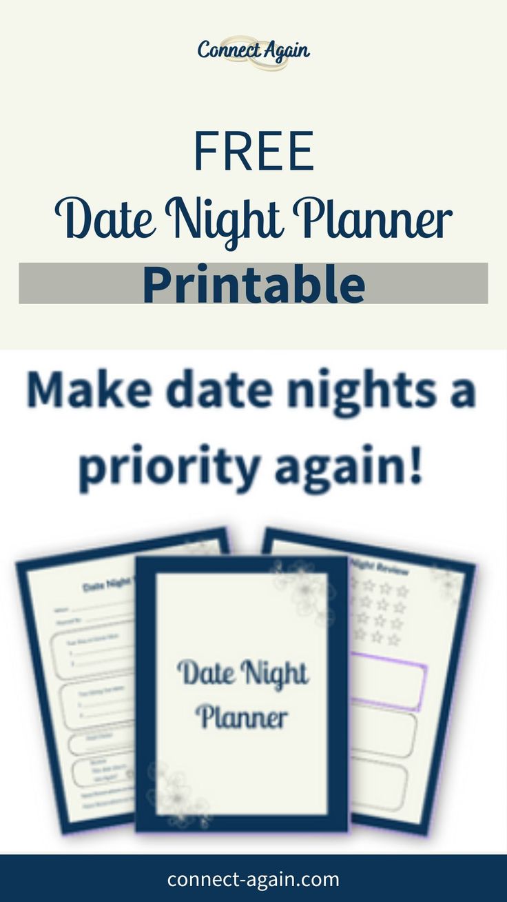 the free date night planner printable is available for use on any phone or tablet