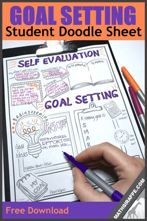 the goal setting student doodle sheet is shown