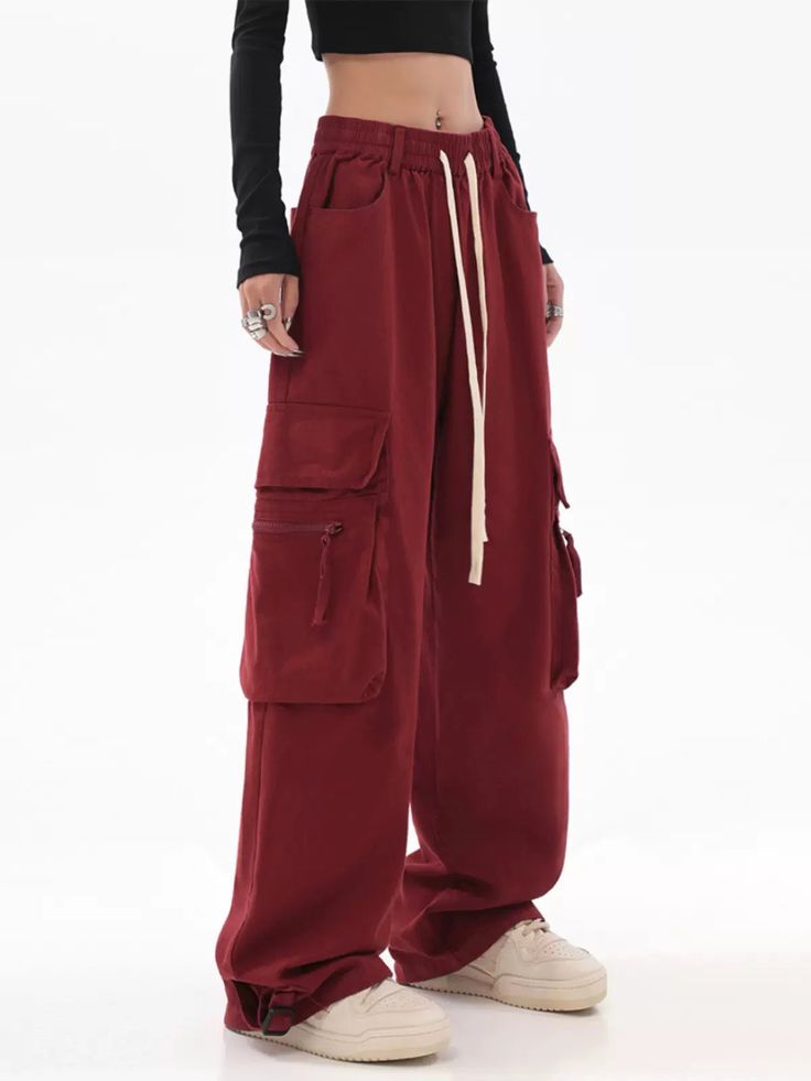 Embrace the effortless style with these Wide Leg Double Side Pocket Pants that merge comfort and chic.
Crafted from a soft fabric, these pants offer a relaxed straight fit enhanced by the practicality of side pockets. The retro red hue adds a touch of edgy sophistication to your wardrobe, making them a perfect piece for expressing your personal style. With a focus on fine craftsmanship, these pants are perfect for those who value functionality without compromising on design.
Versatile and easy t Hippie Inspired Outfits, Red Cargo Pants, Hip Hop Cargo Pants, Hip Hop Women, Plaid Pullover, Vintage Hip Hop, Pants Women Fashion, Prom Dress Shopping, Cooler Look