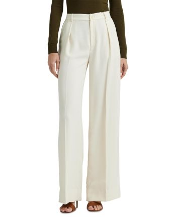 Lauren Ralph Lauren Pleated High Rise Wide Leg Pants Ralph Lauren Wide-leg Pants For Work, Elegant Ralph Lauren Wide-leg Pants, Chic Ralph Lauren Wide-leg Pants, Chic Ralph Lauren High-waisted Pants, Ralph Lauren Chic Spring Pants, Chic Ralph Lauren Spring Pants, Elegant Fitted Ralph Lauren Bottoms, Chic High-waisted Ralph Lauren Pants, Chic High-waisted Pants By Ralph Lauren