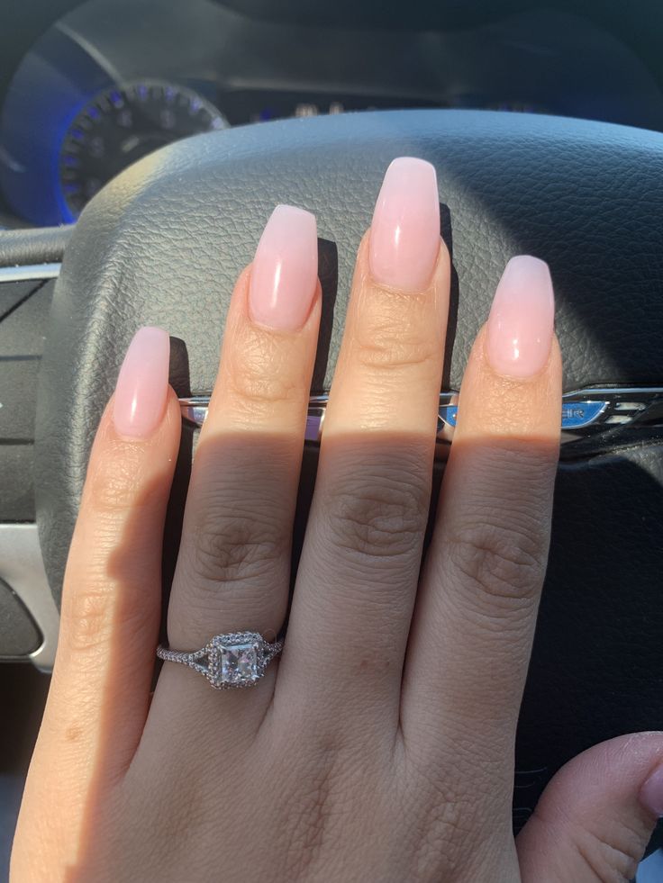 Long Rectangle Nails, Rectangle Nails Acrylic, Rectangle Nails, Clear Acrylic Nails, April Nails, May Nails, Formal Nails, Short Coffin Nails, Work Nails