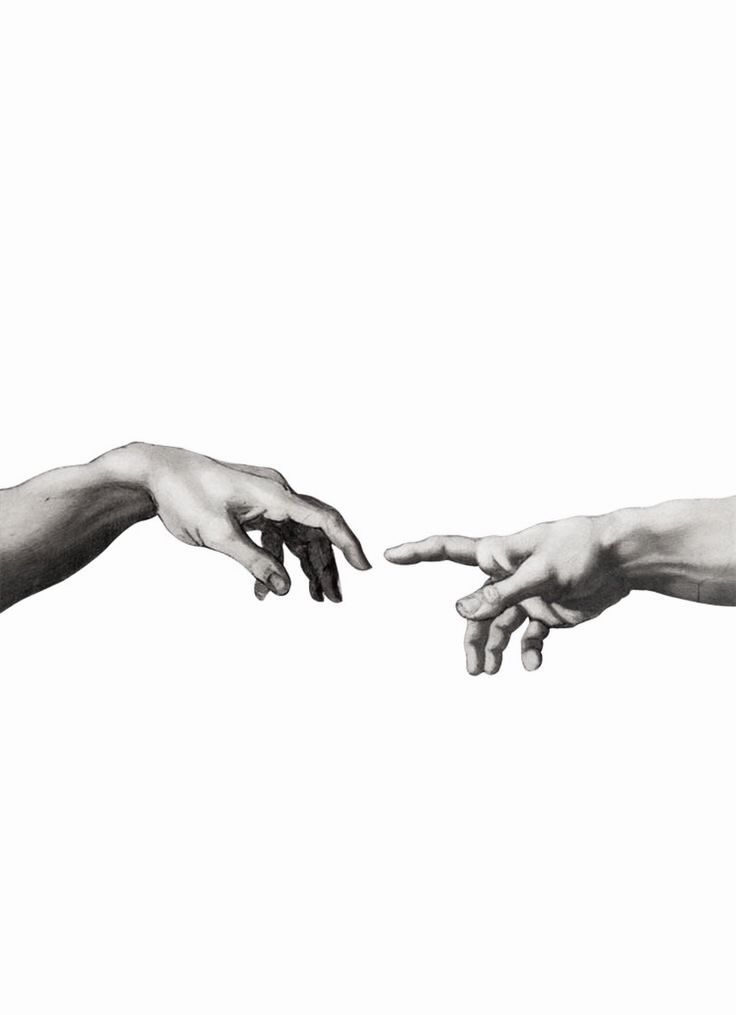 two hands reaching out towards each other