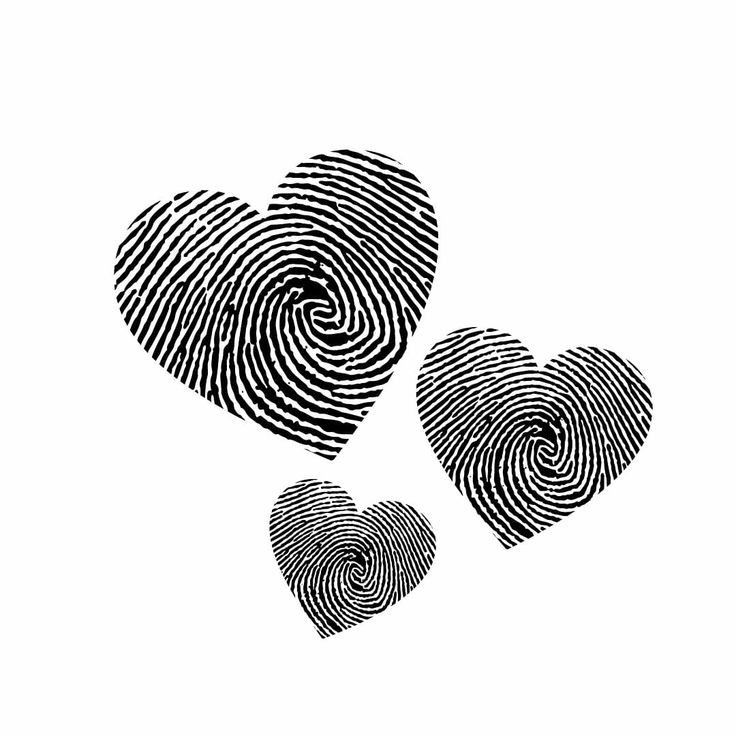 two finger prints in the shape of hearts