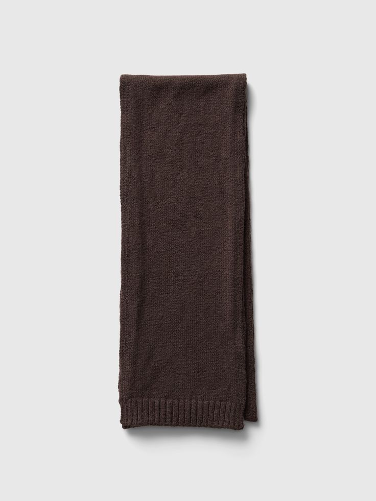 Supersoft cotton-blend skinny scarf. Casual Cotton Scarves For Winter, Casual Cotton Winter Scarves, Casual Soft Knit Scarves, Trendy Cotton Winter Scarves, Trendy Cotton Scarves For Winter, Brown Cotton Scarves For Fall, Casual Cotton Scarves For Fall, Casual Soft Knit Infinity Scarf, Gap