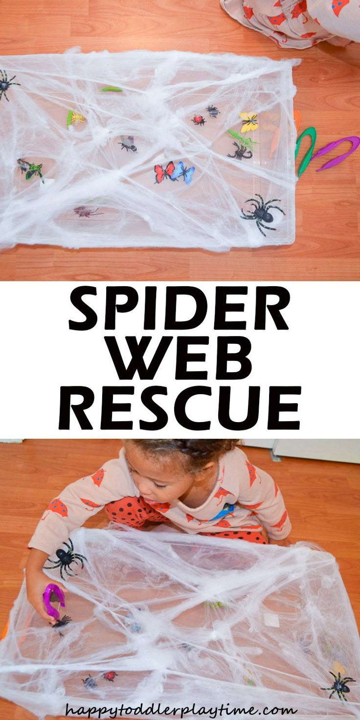 spider web rescue is an easy and fun halloween activity for kids