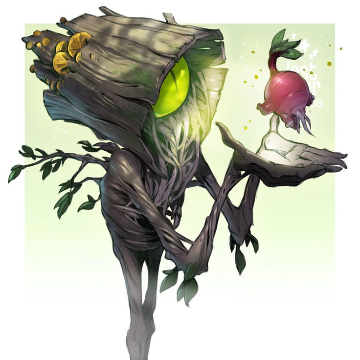 an image of a strange looking creature with fruit on it's head