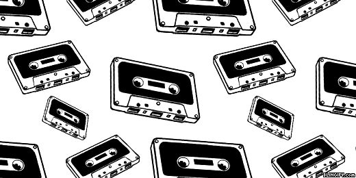 black and white cassette tape recorders on a white background seamless pattern royalty illustration