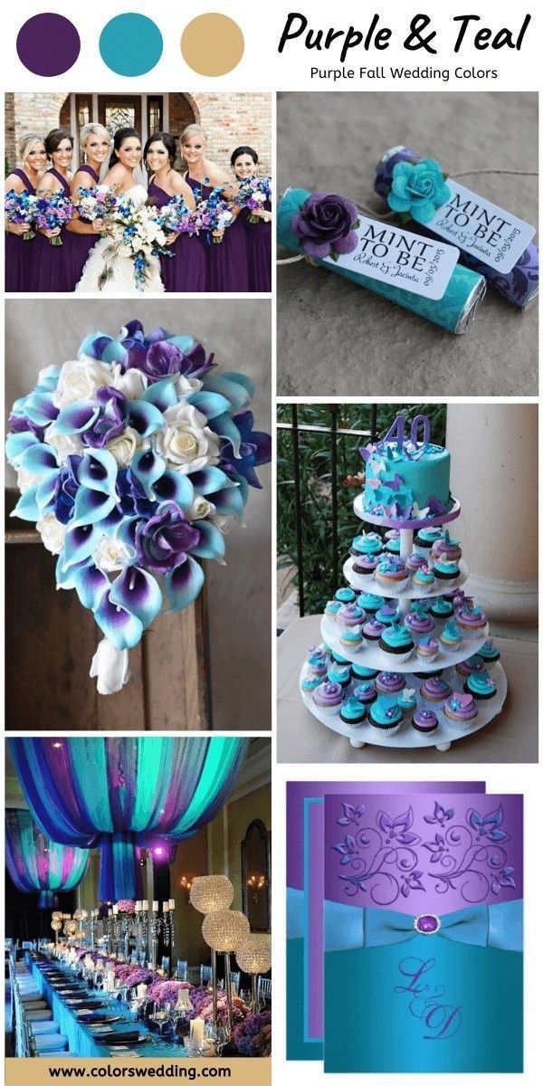 purple and teal wedding colors