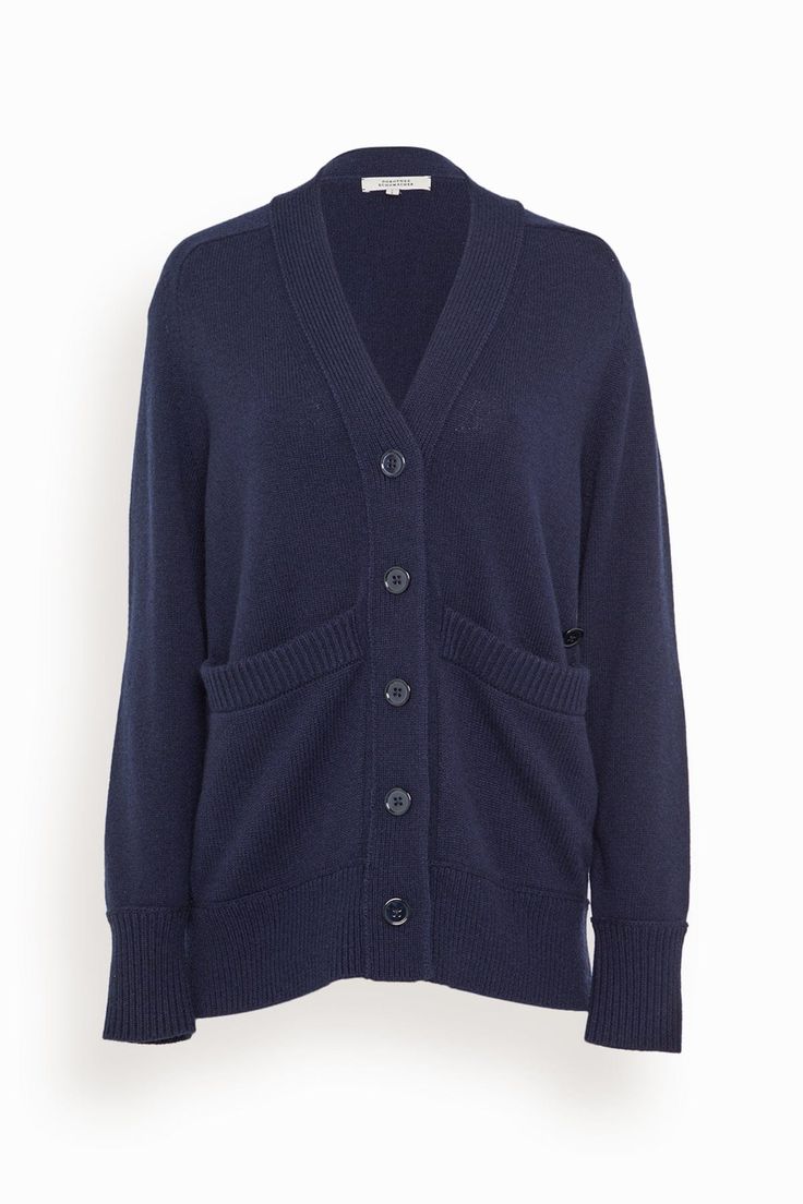 Dorothee Schumacher Sweaters Modern Statements Cardigan in True Navy Dorothee Schumacher Modern Statements Cardigan in True Navy Cardigan Oversized, Leather Camera Bag, Fitted Cardigan, Black Accessories, Solid & Striped, Blue Outfit, White Label, Ulla Johnson, Model Measurements