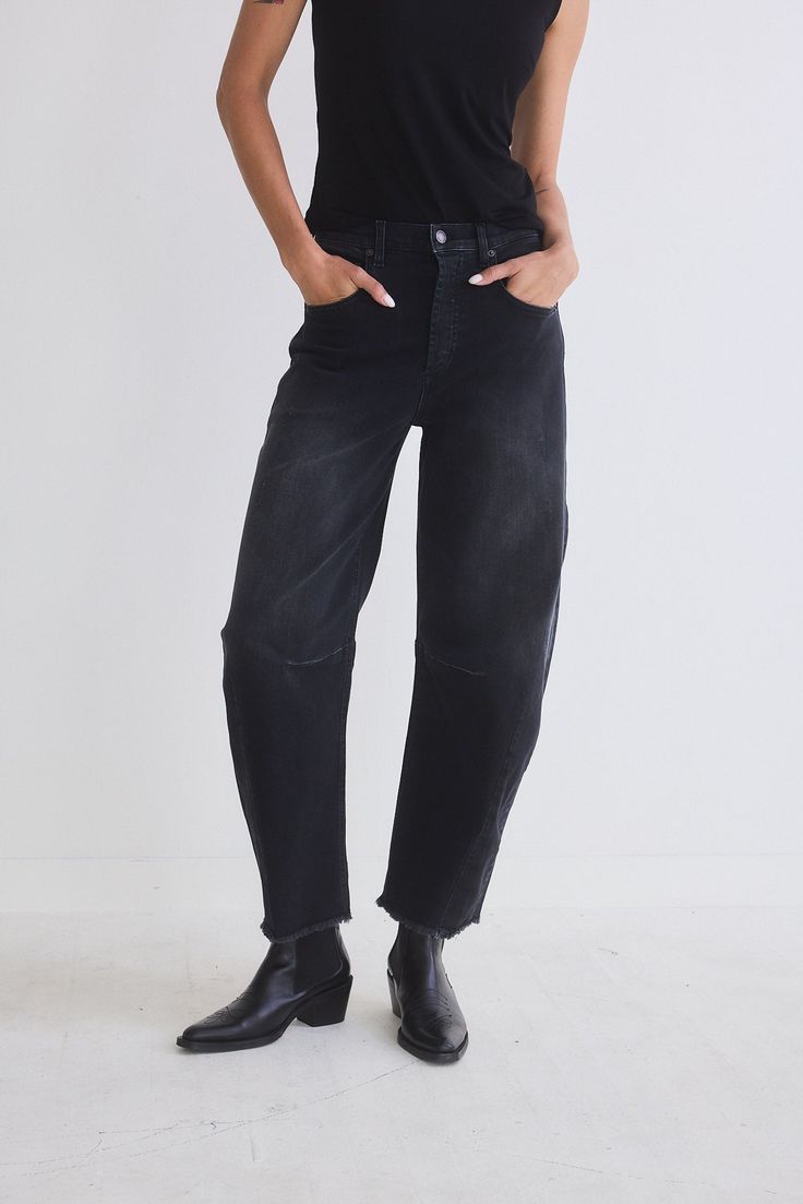 An iconic pair of wide leg pants. Perfectly comfortable and style-forward, the Fearless Wide Leg Denim Pants will become your new, everyday jeans Relaxed Fit Wide-leg Flare Jeans, Washed Black Wide Leg Jeans For Work, Modern Wide Leg Washed Black Jeans, Wide Leg Washed Black Pants For Everyday, Everyday Wide Leg Washed Black Pants, Modern High Rise Washed Black Bottoms, Modern Washed Black Wide Leg Jeans, Versatile Relaxed Fit Cropped Wide Leg Pants, Relaxed Fit Wide-leg Jeans For Elevated Casual