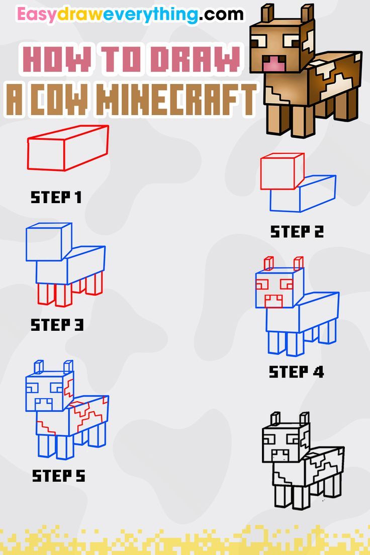 how to draw an easy step by step instructions for minecraft