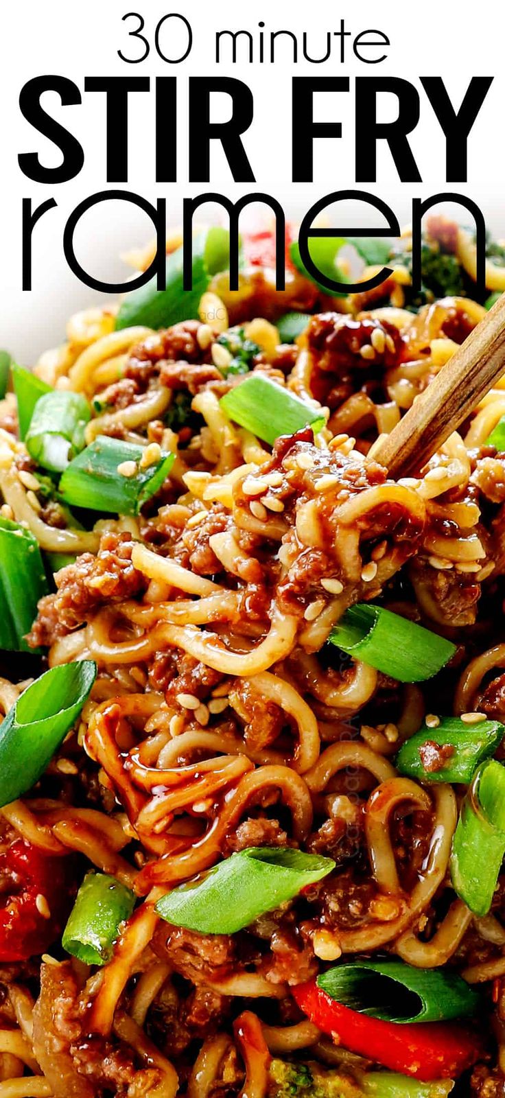 stir fry with noodles and vegetables in a white bowl