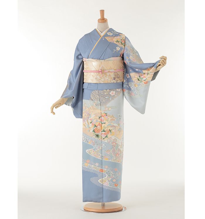 Light Blue Kimono Traditional, Blue Kimono Traditional, Water Kimono, Pastel Kimono, Light Blue Kimono, Haori Pattern, Kimono With Shorts, Kimono Aesthetic, Yellow Kimono