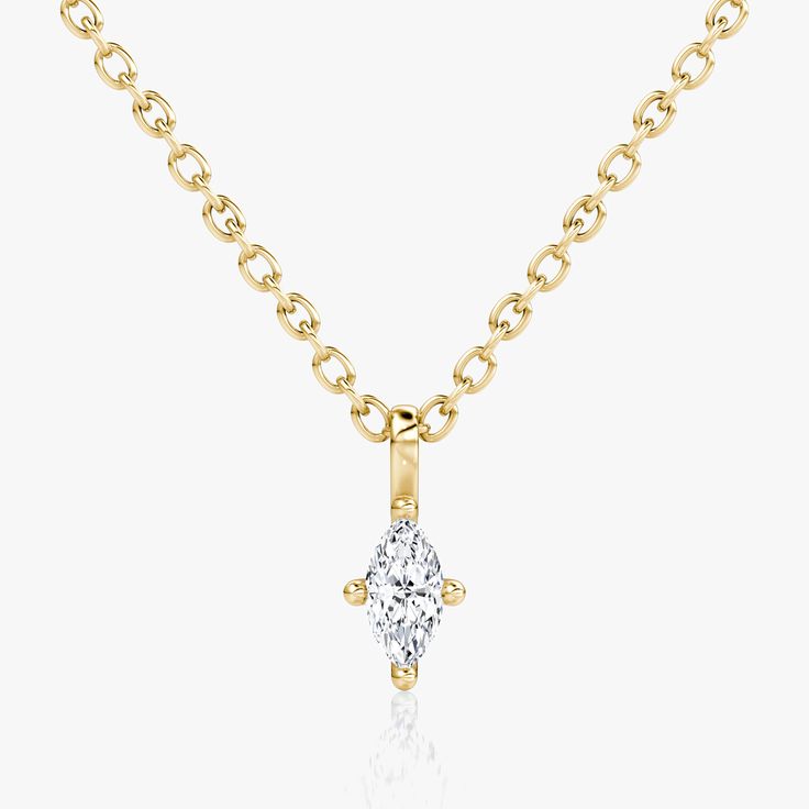 Petite Solitaire Pendant in Yellow Gold | Marquise Cut VRAI Created Diamond Solitaire Bracelet, Jewellery Showroom, Solitaire Studs, Anniversary Jewelry, Solitaire Necklaces, Solitaire Pendant, Fine Jewelry Collection, Accessories Jewelry Necklace, Large Earrings