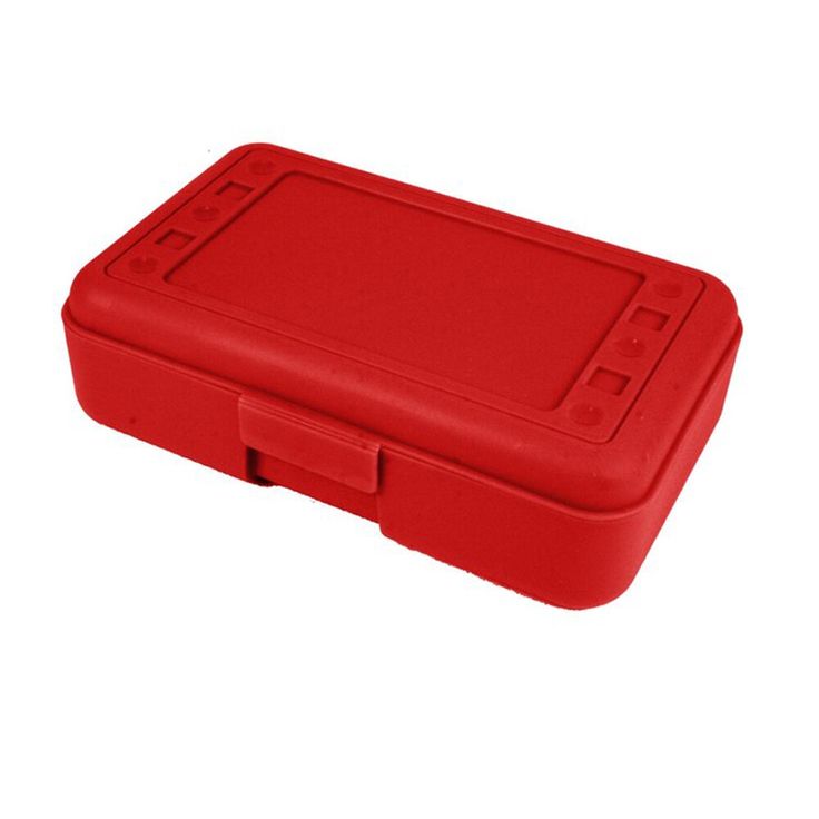 a red plastic box with two compartments