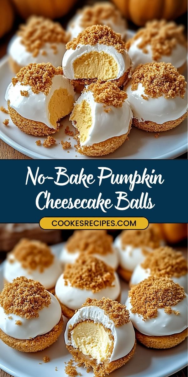 no - bake pumpkin cheesecake balls on a plate