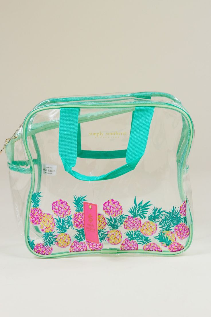 This lunch bag will be the envy of the lunchroom! The Mint Pineapple Clear Lunch Bag is the perfect way to keep your lunch cool - and show off your cool style! With a refreshing mint and pineapple print to keep your snacks looking fresh, this bag will have you looking 'fruit'ful! Green Zippered Bag For Back To School, Green Bags With Zipper Pouch For Back To School, Green Lunch Bag For Back To School, Green Lunch Bag For Travel And Back To School, Clear Lunch Bag, Lunch Cooler, Lunch Room, Pineapple Print, Lunch Bag