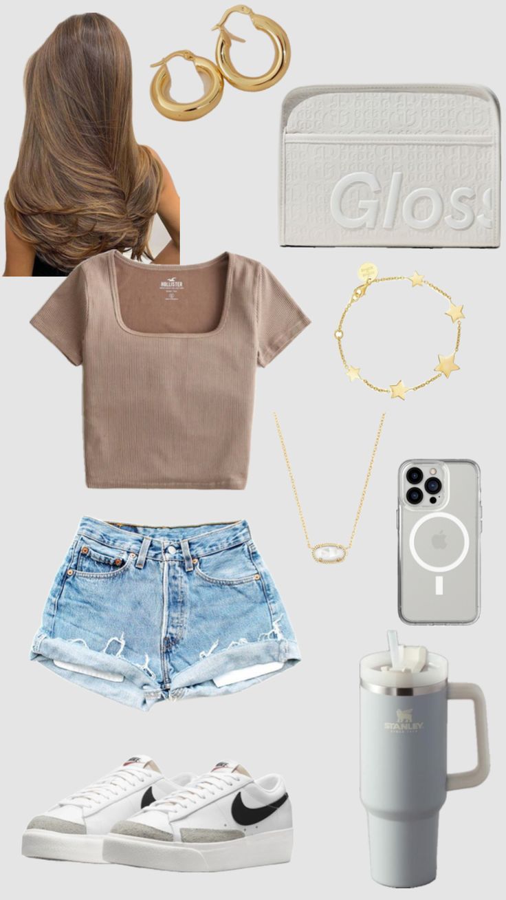 Casual Summer Outfits School, Cute Outfits 2024, Outfit Inspo For Teens, Teenager Outfits Summer, Clean Girl Summer Outfits, Clean Girl Outfits Summer, Cute Fits For Summer, May Outfits, Basic Summer Outfits