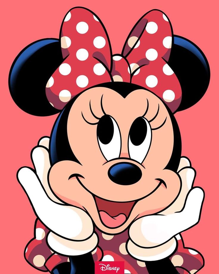 a cartoon minnie mouse with polka dots on it's head and her arms crossed