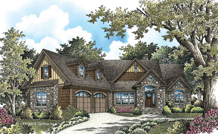 this is an artist's rendering of these european homeplans in the country style