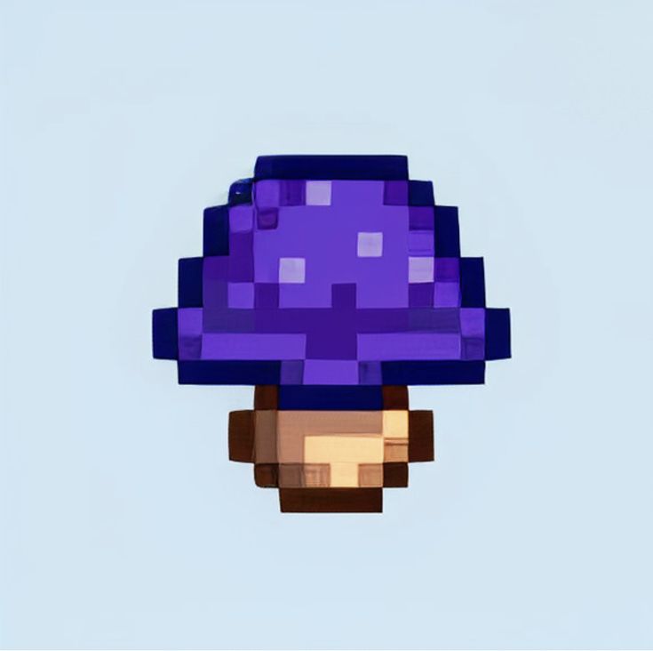 an image of a purple mushroom in the sky