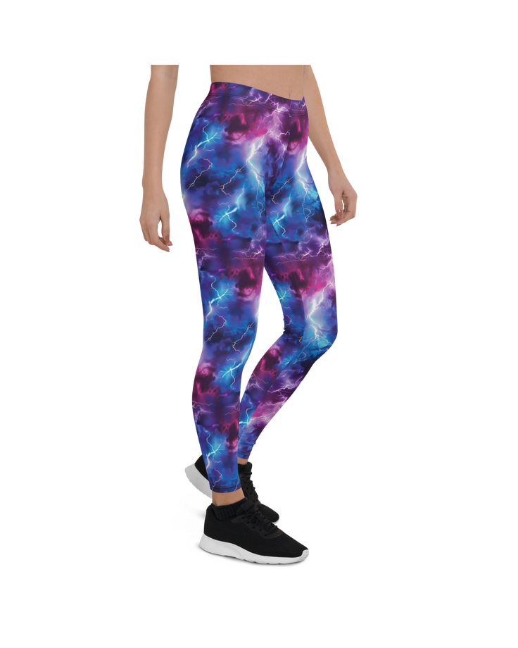 Elevate your activewear with GearBunch's Neon Lightning Leggings. Crafted for women, they blend style and performance seamlessly. Vibrant print, premium comfort, and high-waisted design ensure you stand out while staying supported in any workout. Purple Athleisure Yoga Pants For Running, Purple Athleisure Leggings For Running, Purple 4-way Stretch Leggings For Workout, Purple 4-way Stretch Workout Leggings, Purple Sportswear Leggings For Workout, 4-way Stretch Purple Leggings For Workout, Purple 4-way Stretch Yoga Pants For Sports, Purple Stretch Leggings For Running, Purple Athleisure Leggings For Sports