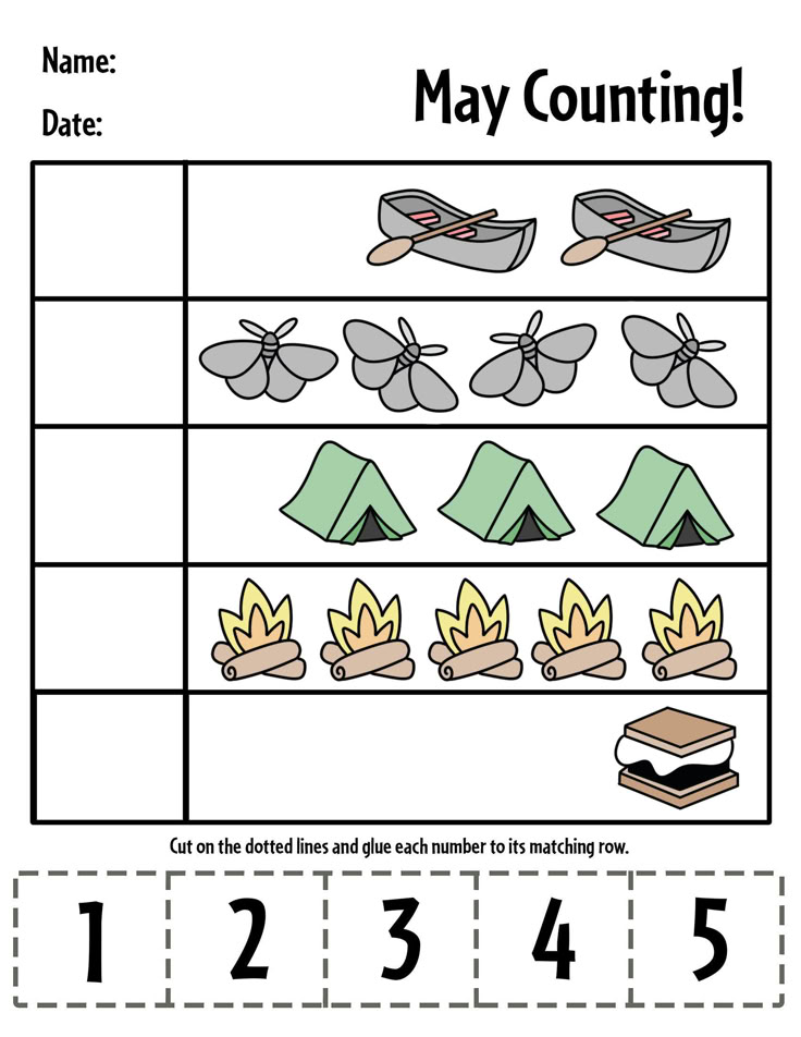 a printable worksheet for counting the numbers