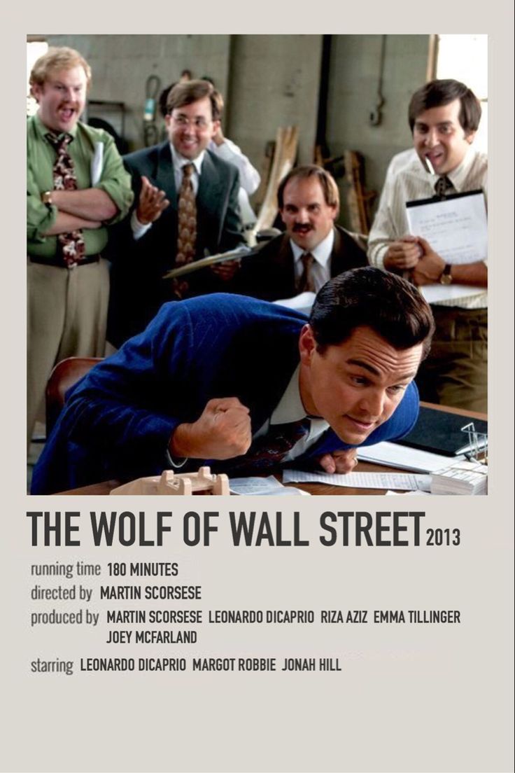 the wolf of wall street movie poster with men in suits and ties looking at papers