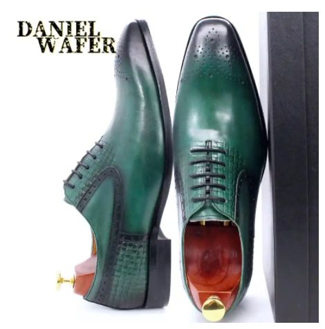 Brand Name: DANIEL WAFER Model Number: F83-X026 Color: Black, Green Style: Men's oxford Upper Material: Cow Leather Lining Material: Sheepskin Leather Insole Material: Artificial Leather Outsole Material: Rubber Heel: About 2.8 cm Wide of sole: 10.0 cm Size: EU Size 39-46 Quality: High Grade Highlight: Exquisite workmanship & stitching thread and Comfortable Free Gift: 1 piece of shoehorn Mens Shoes Black, Oxford Shoes Men, Formal Shoes For Men, Green Style, Genuine Leather Shoes, Black Leather Shoes, Green Shoes, Mens Oxfords, Rubber Heels