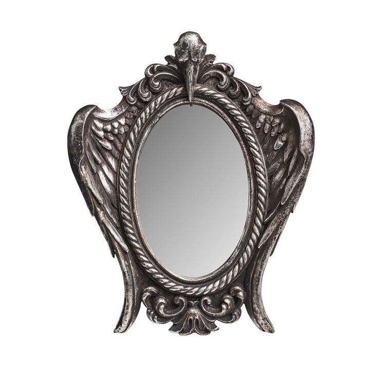 9.5 My Soul from the Shadow Mirror - Magick Magick.com Gothic Mirror, Alchemy Gothic, Crow Skull, Goth Decor, Gothic Horror, Gothic Home Decor, Decor Guide, Gothic House, Hand Mirror