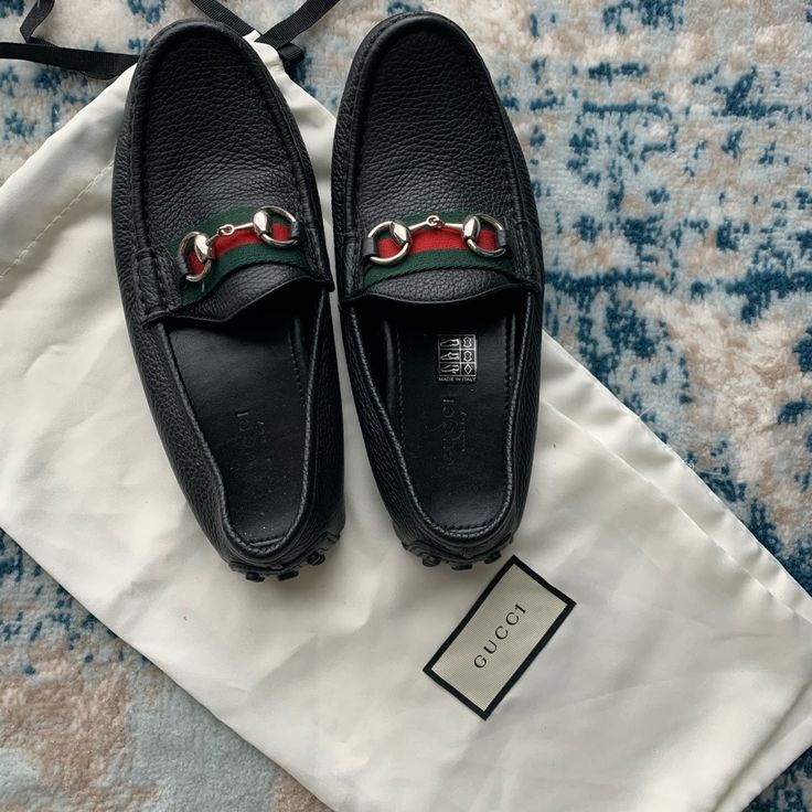 Rare And Discontinued Gucci Loafers With Red And Green Fabric, Silver Hardware, And Black Leather. Never Worn, Comes With Individual Bags For Each Shoe. Designer Calf Leather Loafers For Galas, Designer Calf Leather Slip-on Loafers, Designer Gucci Loafers With Leather Sole, Designer Slip-on Loafers With Leather Sole, Designer Flat Heel Loafers For Business, Luxury Loafers With Red Sole And Round Toe, Gucci Designer Flat Heel Loafers, Designer Round Toe Loafers With Branded Heel Counter, Designer Loafers With Leather Sole And Round Toe