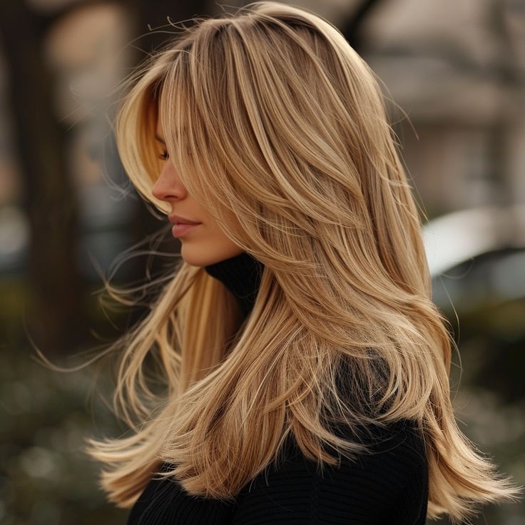 trendy-long-layered-haircuts Layered Voluminous Haircuts, Womens Haircut Layers, Layers On Long Blonde Hair, Haircut For Long Blonde Hair, Long Straight Honey Blonde Hair, Long Hair Volume Layers, Long Layer Blonde Haircut, Trending Haircuts Layers, Blowout With Curtain Bangs Long Hair