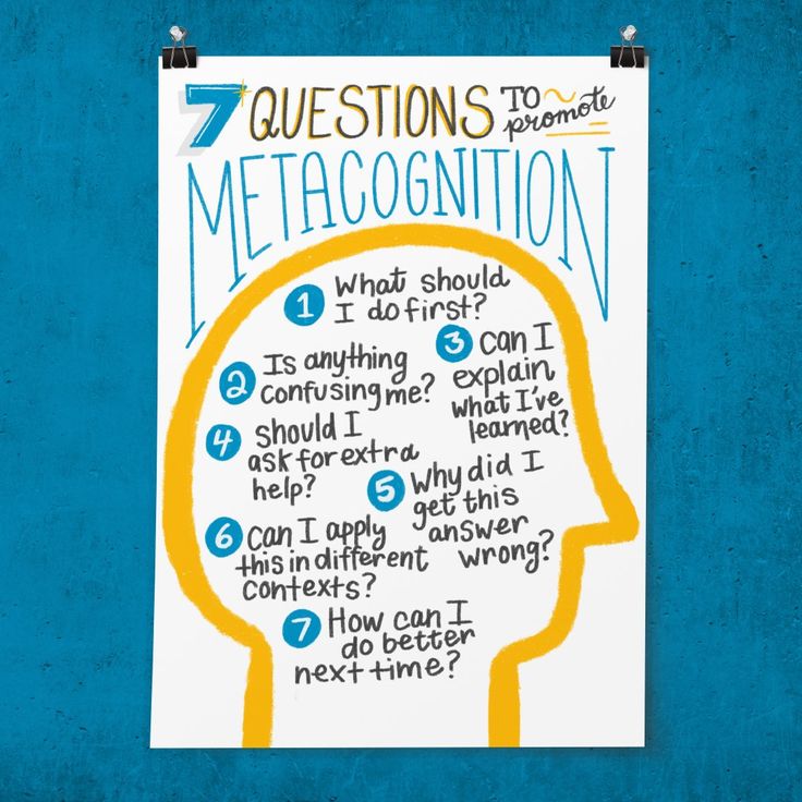 a piece of paper with the words 7 questions to metacognition written on it