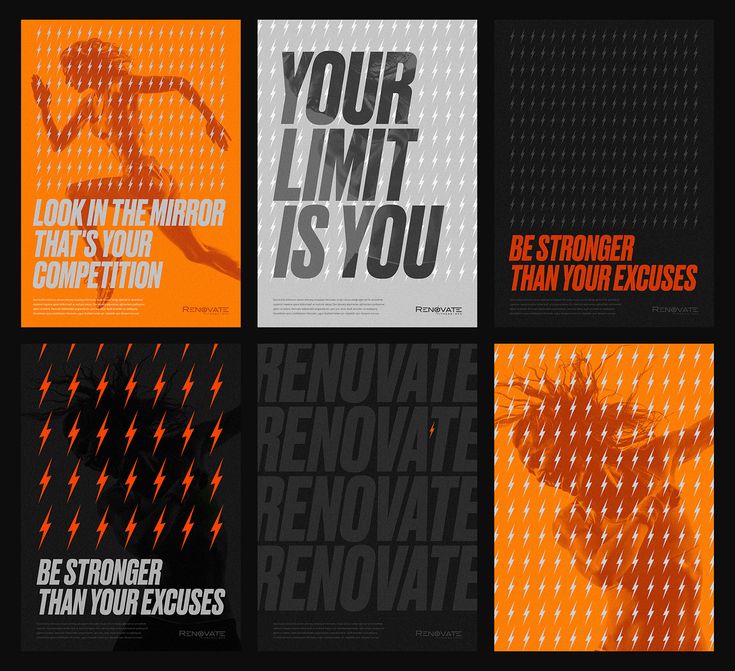 four different posters with the words, your limit is you